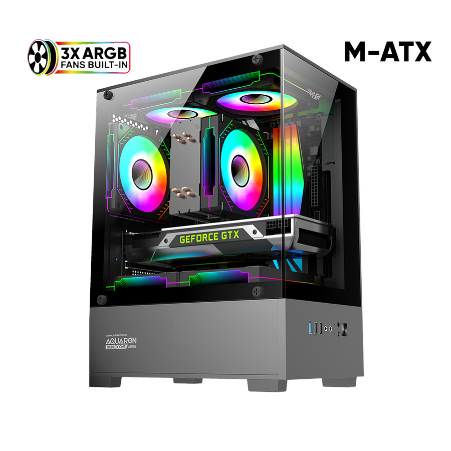 Armaggeddon Aquaron Duplex One RGB MicroATX Gaming Case