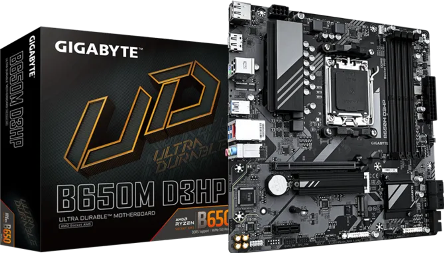 GIGABYTE B650M D3HP AMD AM5 Micro-ATX Motherboard  DDR5 Motherboard with 2x M.2, HDMI, Display...