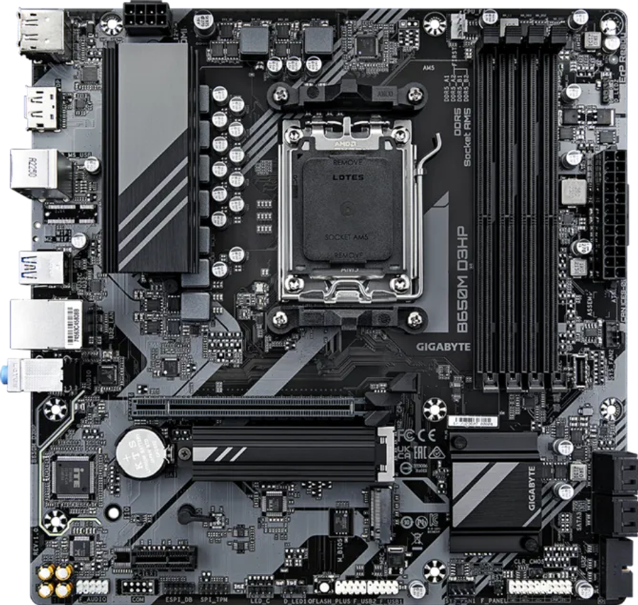 GIGABYTE B650M D3HP AMD AM5 Micro-ATX Motherboard  DDR5 Motherboard with 2x M.2, HDMI, Display...