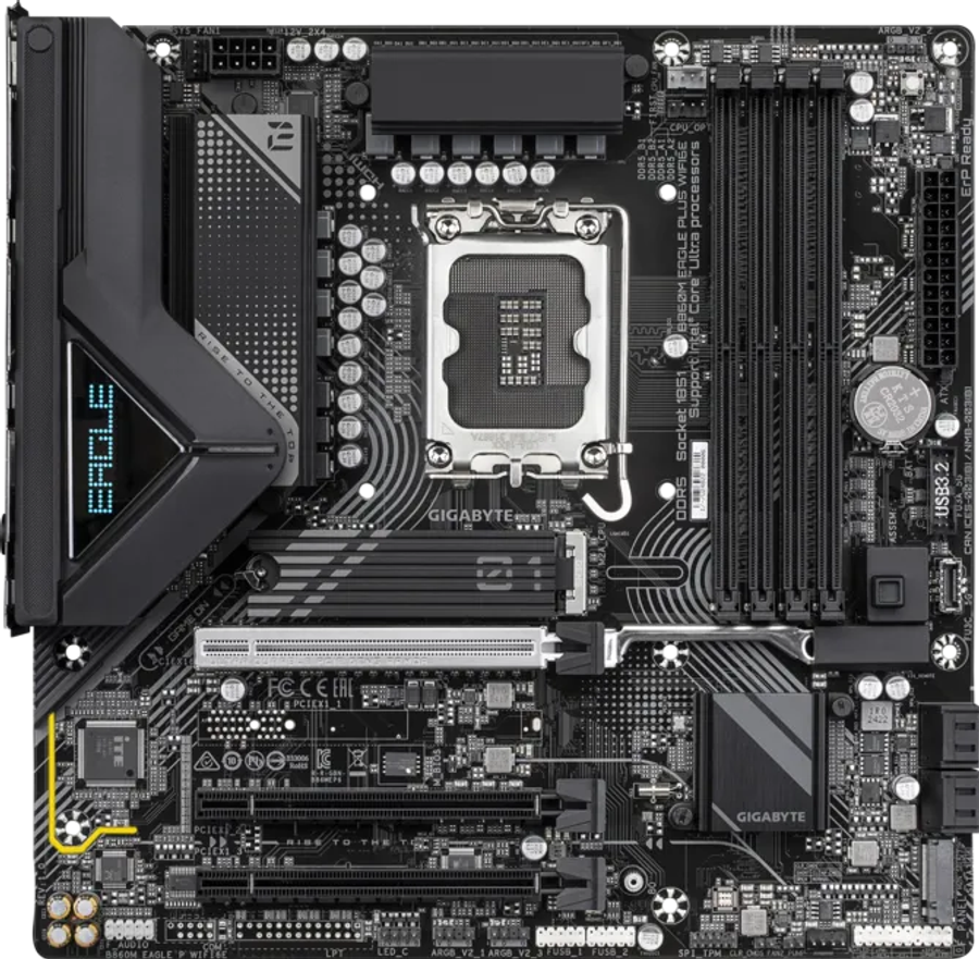 GIGABYTE B860M EAGLE PLUS WIFI6E Motherboard  Intel LGA1851 Micro-ATX DDR5 Motherboard with Wi...