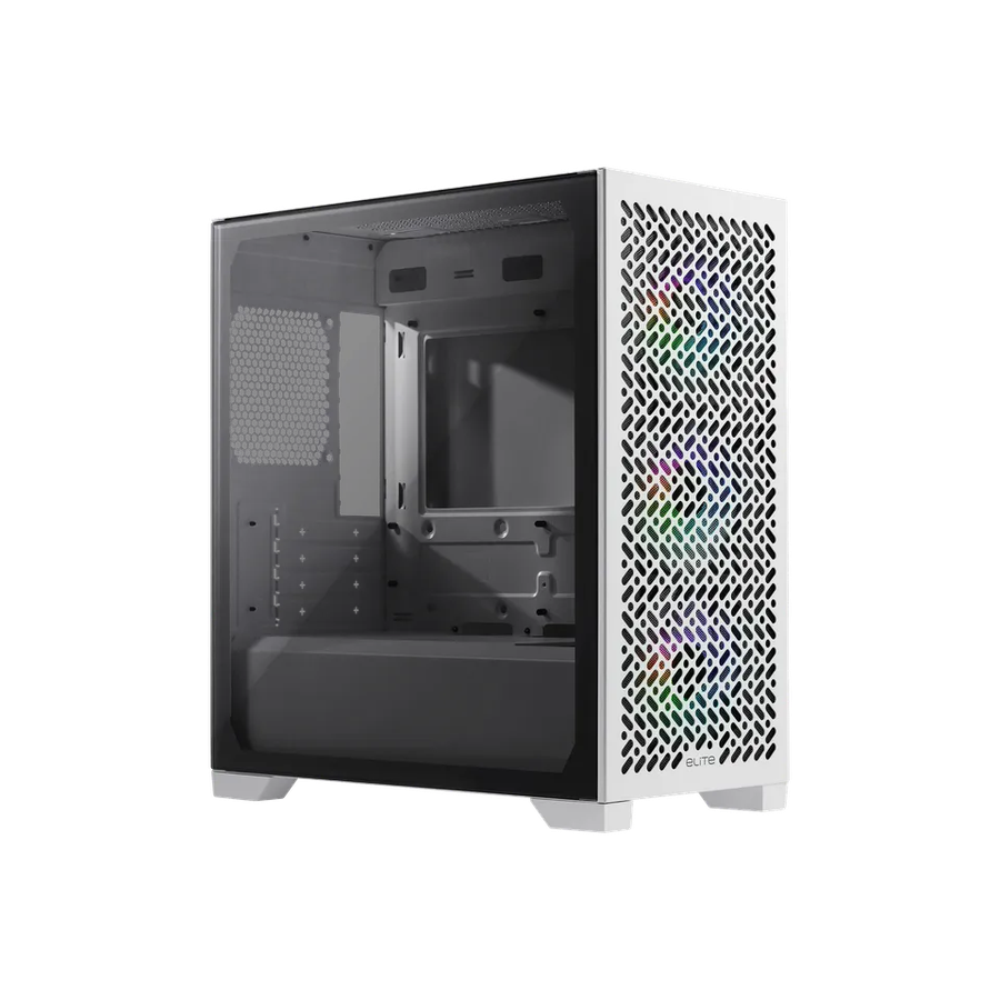 Cooler Master Elite 302 ARGB White Micro-ATX Case  3x 120mm ARGB Fans Included