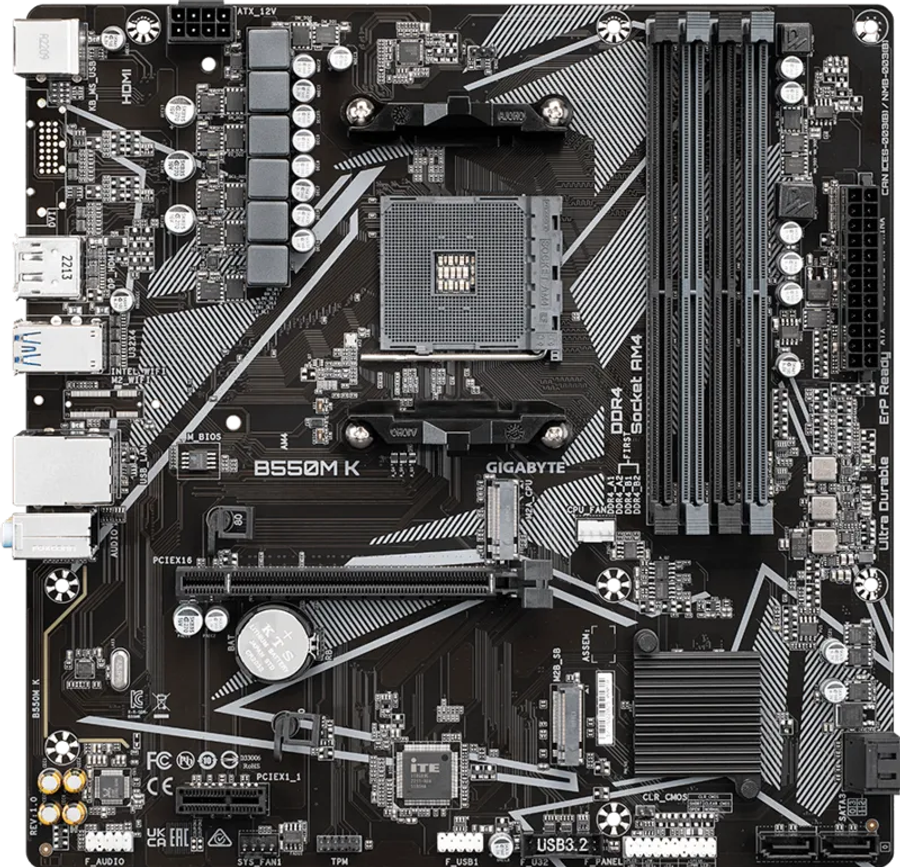 Gigabyte B550M K Ultra Durable B550M-K AMD B550 Ryzen Socket AM4