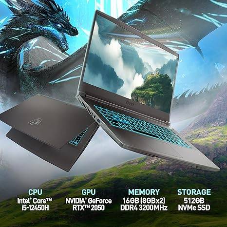 MSI Thin 15 i5-12450H 32GB 512GB SSD RTX 2050 144Hz 15.6" FHD Gaming Laptop
