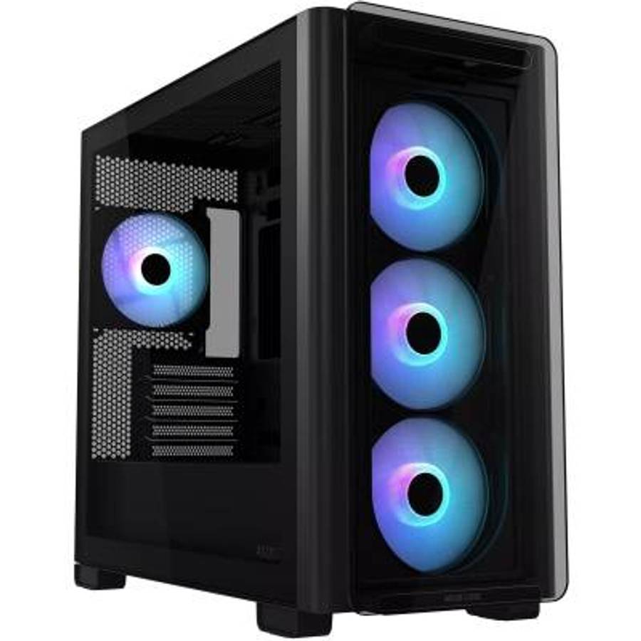 ASUS A23 PLUS TG ARGB Black Mid-Tower Case - 4x120mm Fans, Micro/Mini ATX