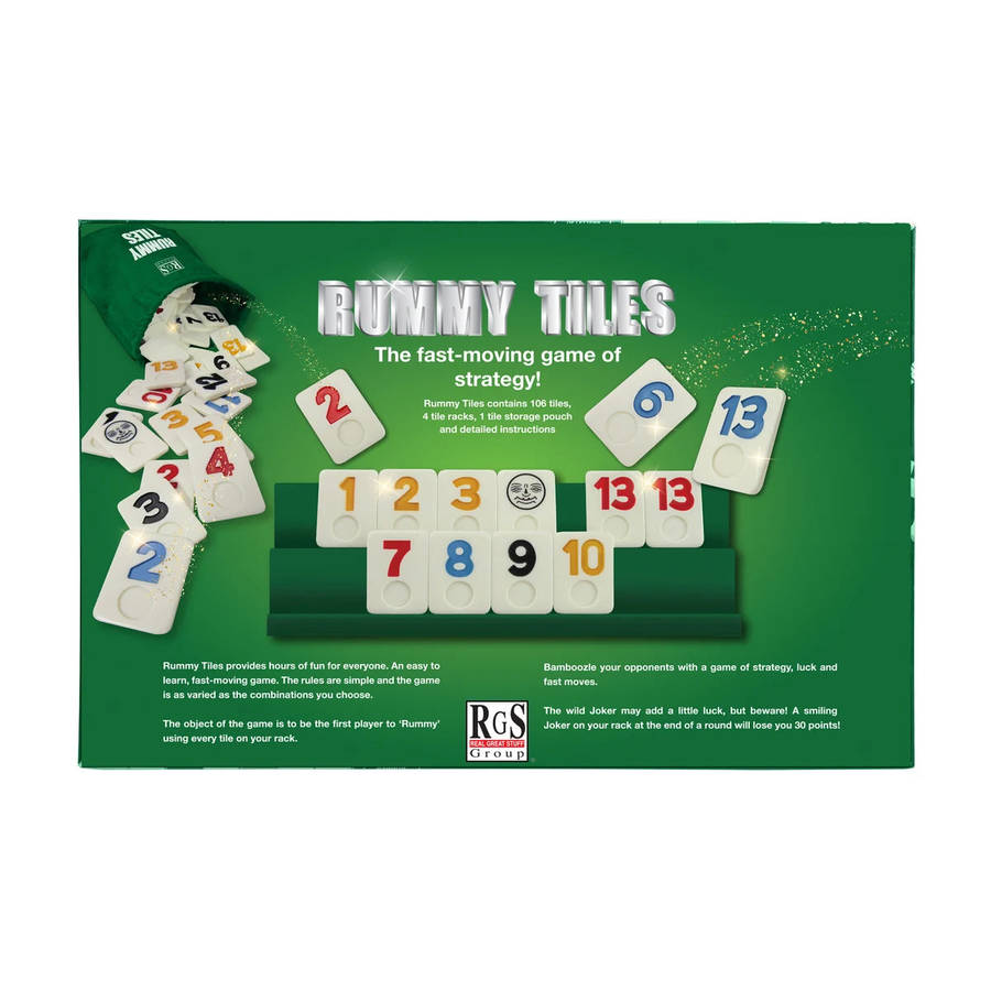 Classic Rummy Tiles Number Game Set: 106 Tiles