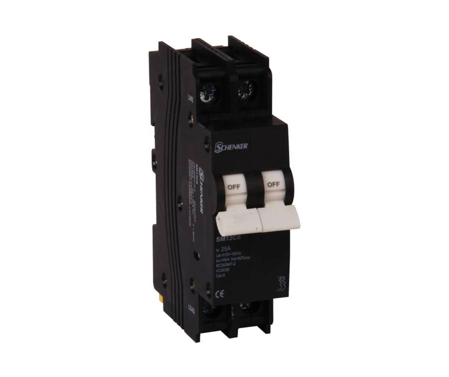 SCHENKER SM13C3-263 2 POLE 63A 3KA 13MM CIRCUIT BREAKER