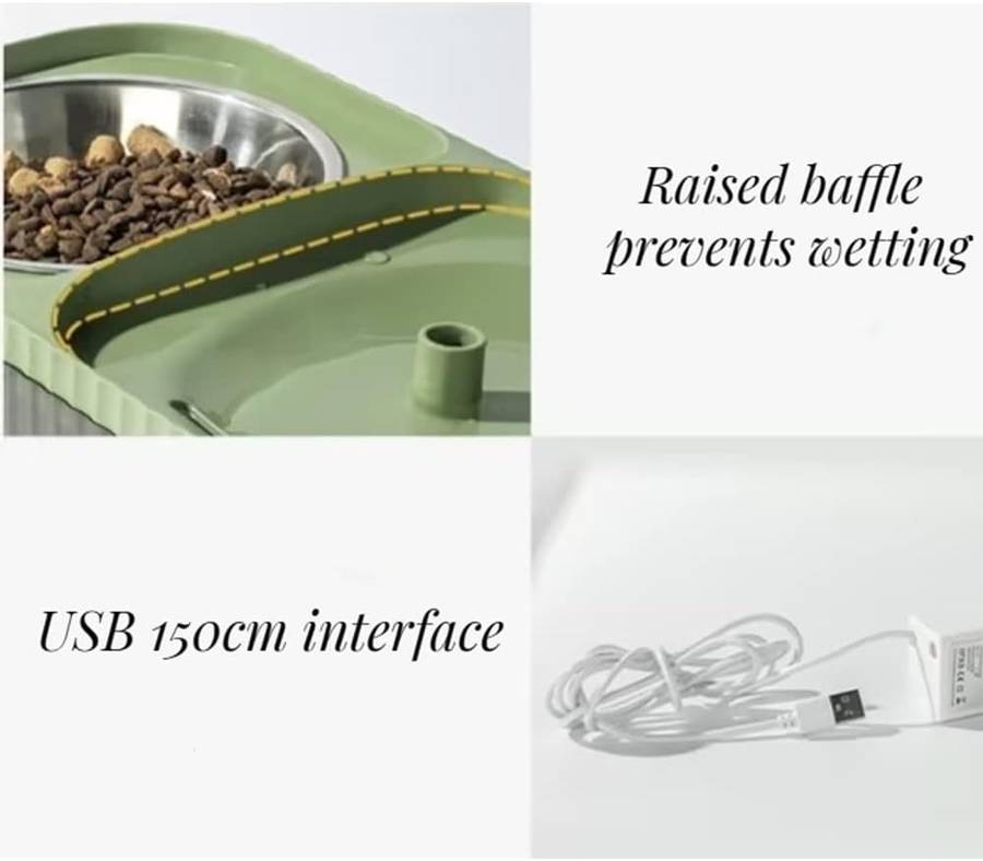 Cat Food Bowl With Automatic Flower Fountain Pump DP-208