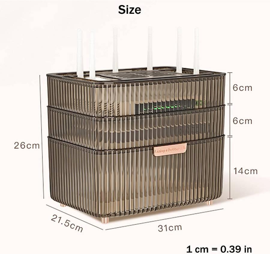 Multi-Purpose 3 Layer Organizer Wifi Router Storage Box JL-6692 BLACK