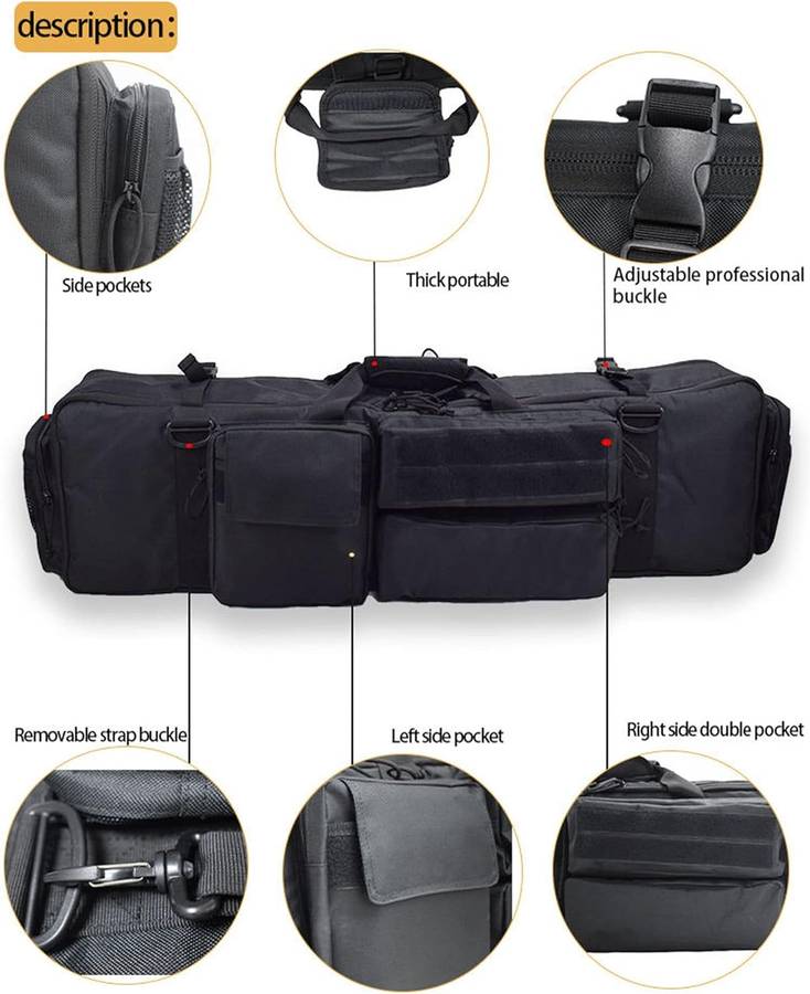 Outdoor Hunting Tactical Military Rifle Gun Backpack Bag JY-142 BLACK