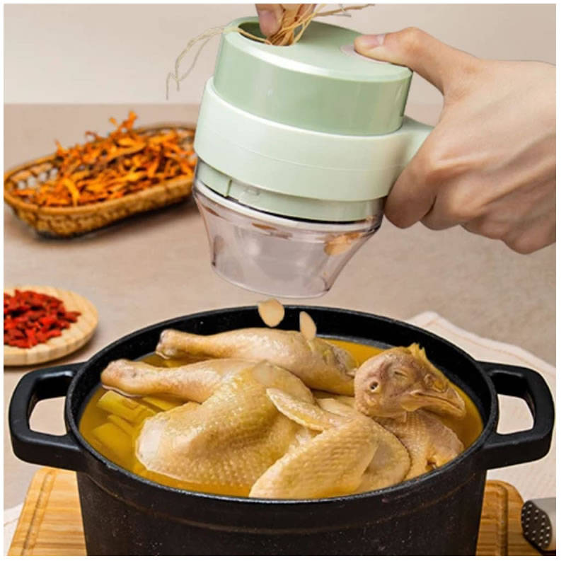 4 In 1 Handheld Multifunction Electric Vegetable Cutter- AO-78209