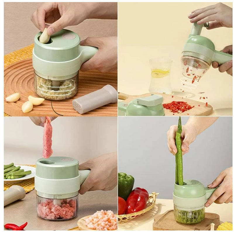 4 In 1 Handheld Multifunction Electric Vegetable Cutter- AO-78209
