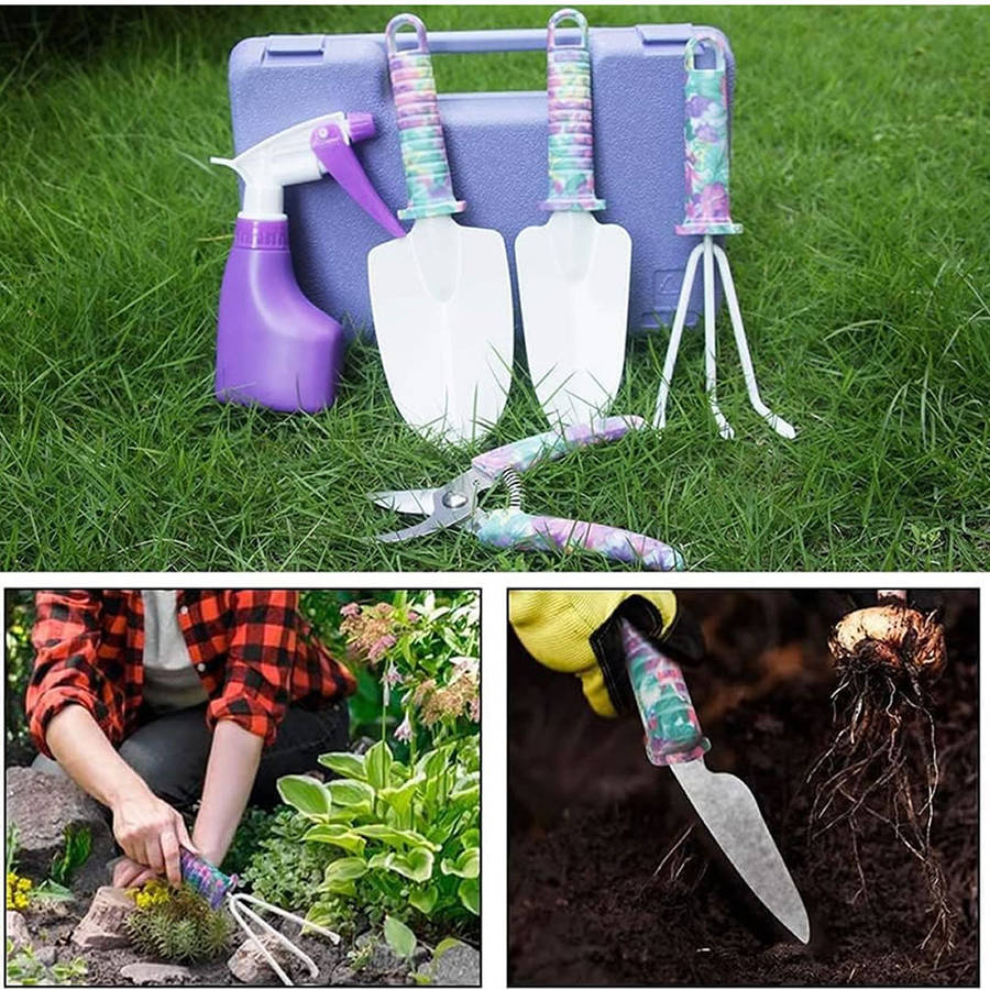 5-Piece Floral Printed Garden Pruning Tool Set -XF0901