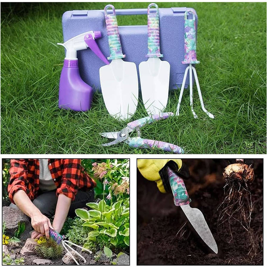 5-Piece Floral Printed Garden Pruning Tool Set -XF0901