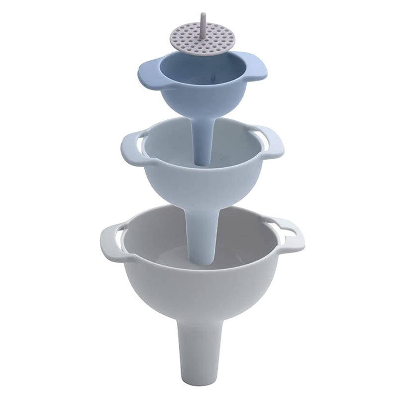4pcs Multifunctional Funnel with Removable Strainer Filter Set- 1831532