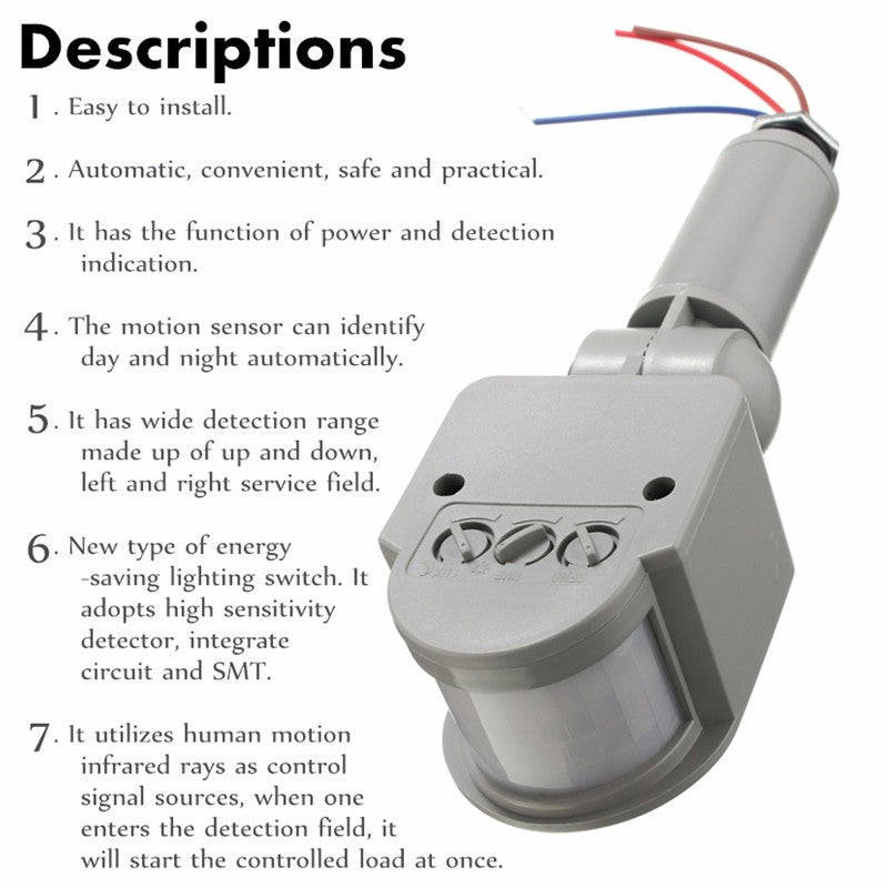 20W LED Outdoor Floodlight With Motion Detector PIR-20W