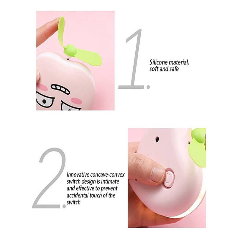 2-in-1 USB Peach Beauty Mirror Fan  513-118
