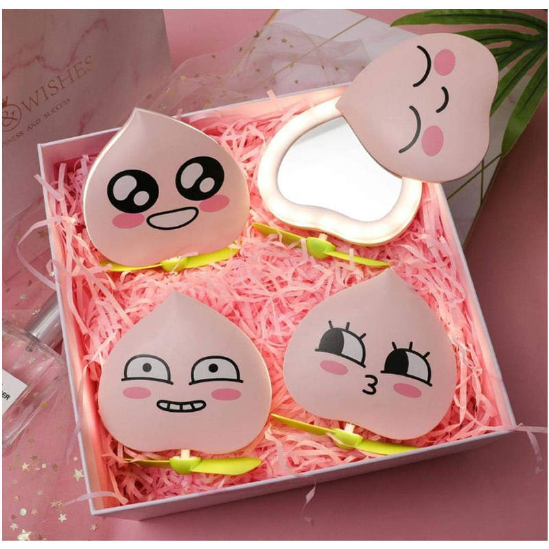 2-in-1 USB Peach Beauty Mirror Fan  513-118