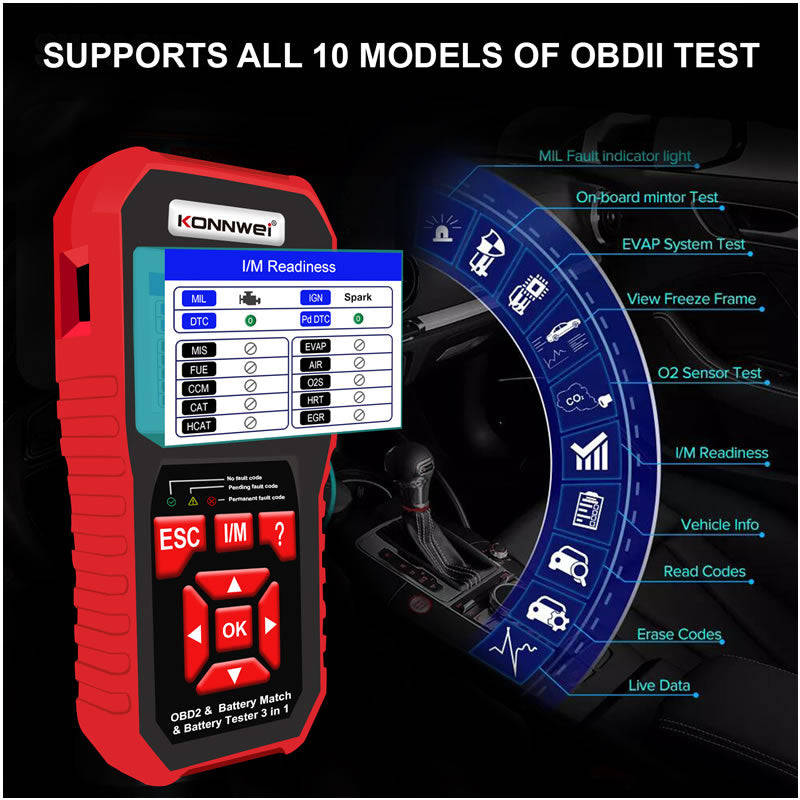 Professional OBD2 KW880 Car Auto Battery Cranking Tester NG-184