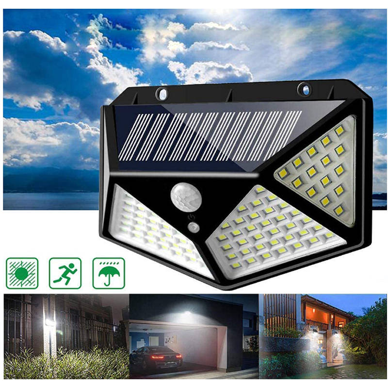 100 LED Solar Motion Sensor Interaction Wall Lamp PI-60