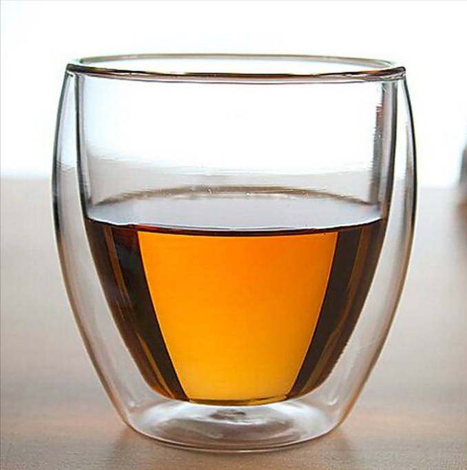 250ml Double Wall Glass Mug - Set of 2