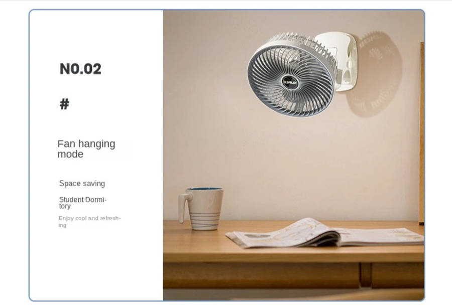 Multi-Functional 4-in-1 Rechargeable Portable Clip Fan PM-037