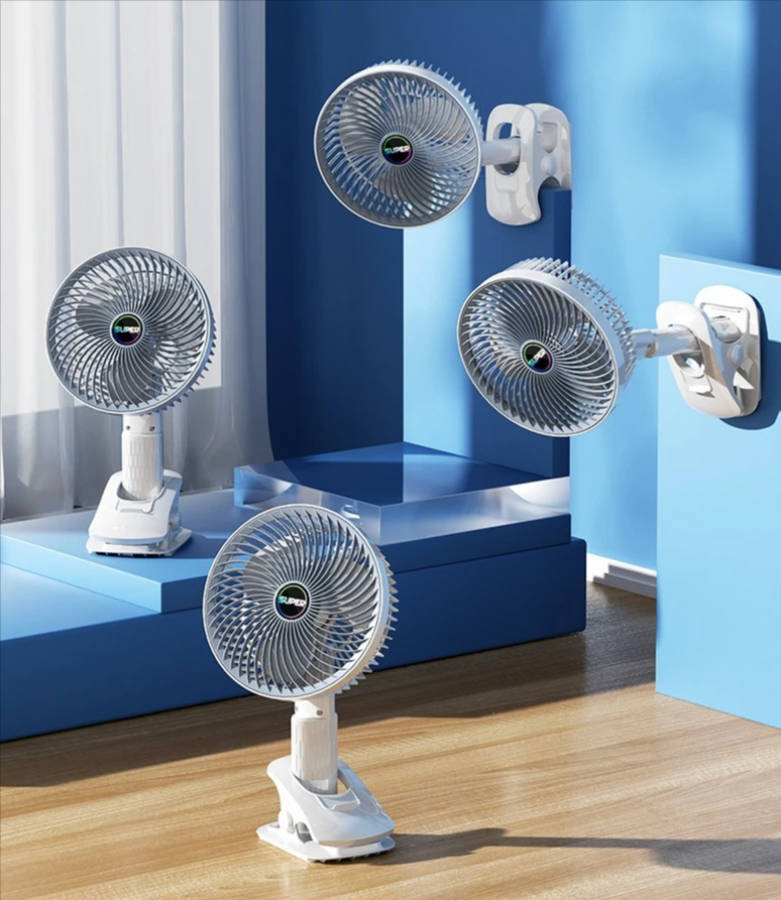 Multi-Functional 4-in-1 Rechargeable Portable Clip Fan PM-037