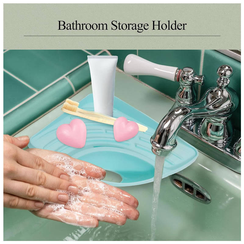Triangle Corner Storage Rack for Kitchen Sink BLUE ID-65