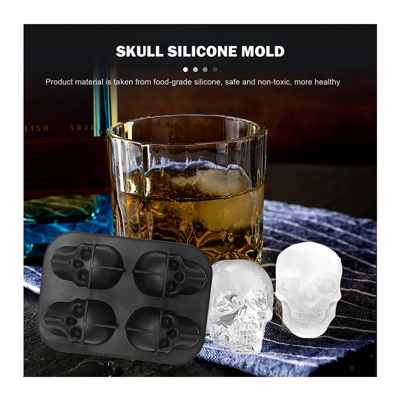 2Pcs Of Silicone Skull Ice Cube Mold IB-107