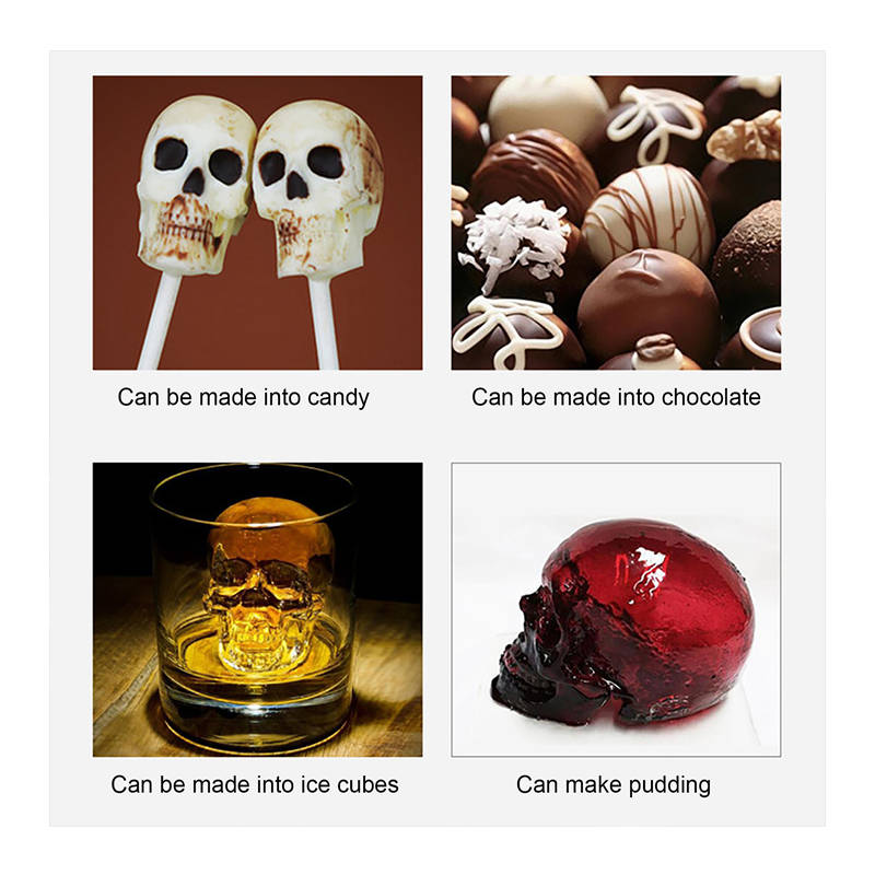 2Pcs Of Silicone Skull Ice Cube Mold IB-107