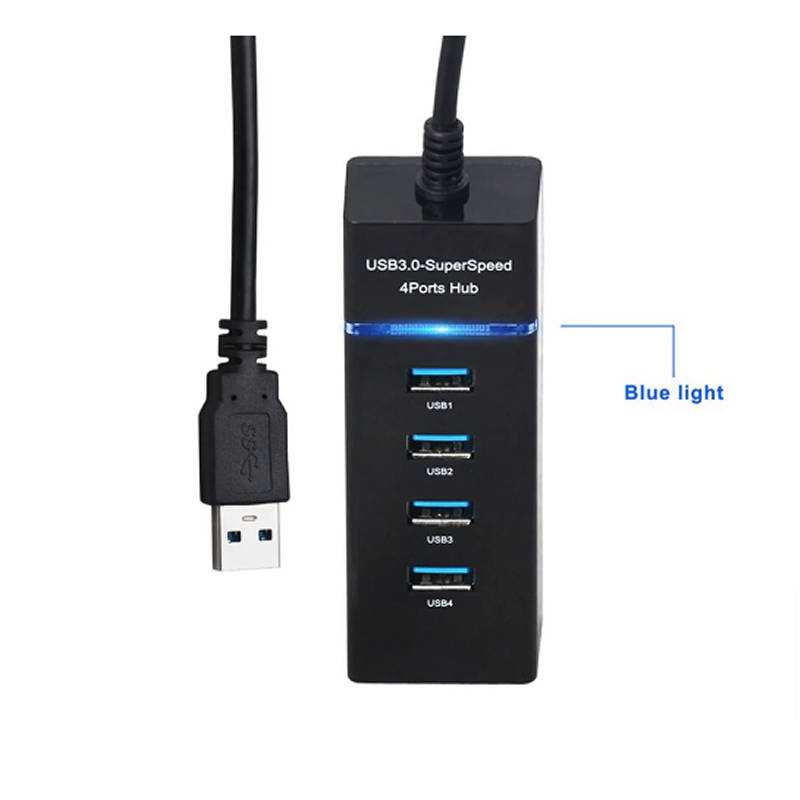 4-in-1 High-Speed USB 3.0 Port Hub