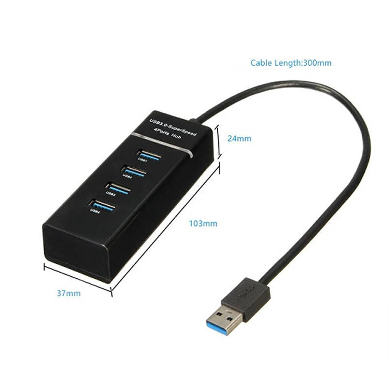 4-in-1 High-Speed USB 3.0 Port Hub