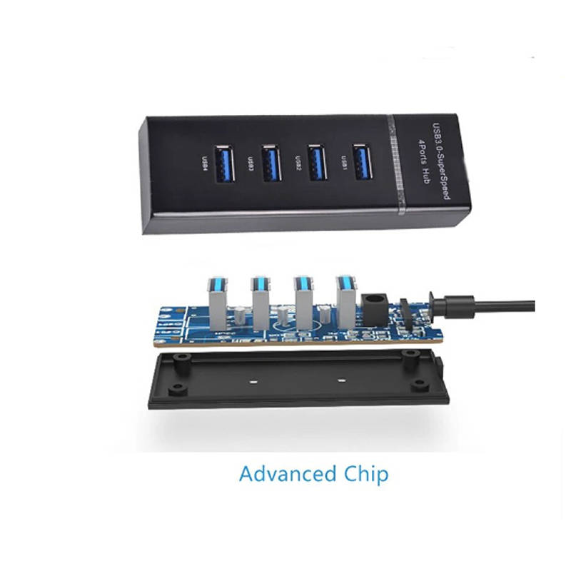 4-in-1 High-Speed USB 3.0 Port Hub