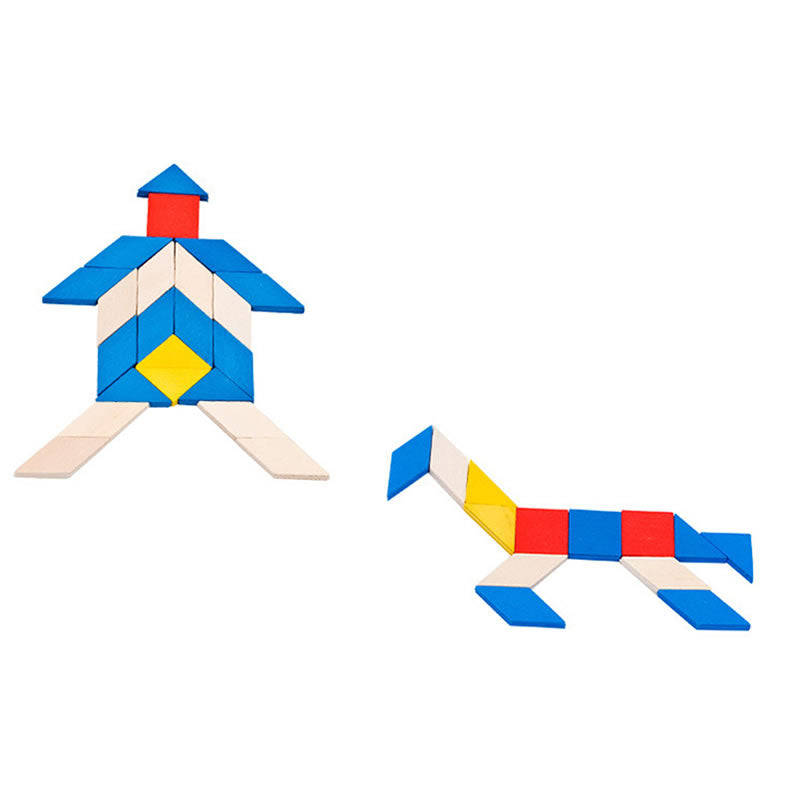 Wooden Mosaic Puzzle And Building Blocks F47-72-38
