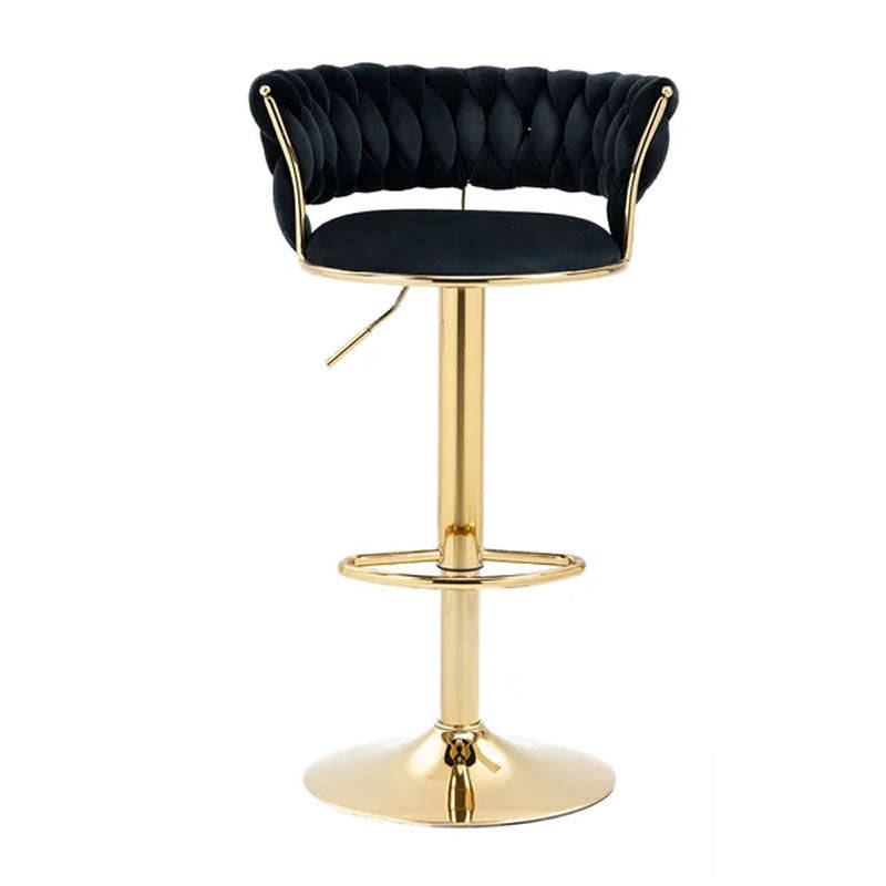Velvet Swivel Luxury Bar Stool HZ882 BLACK FURNITURE