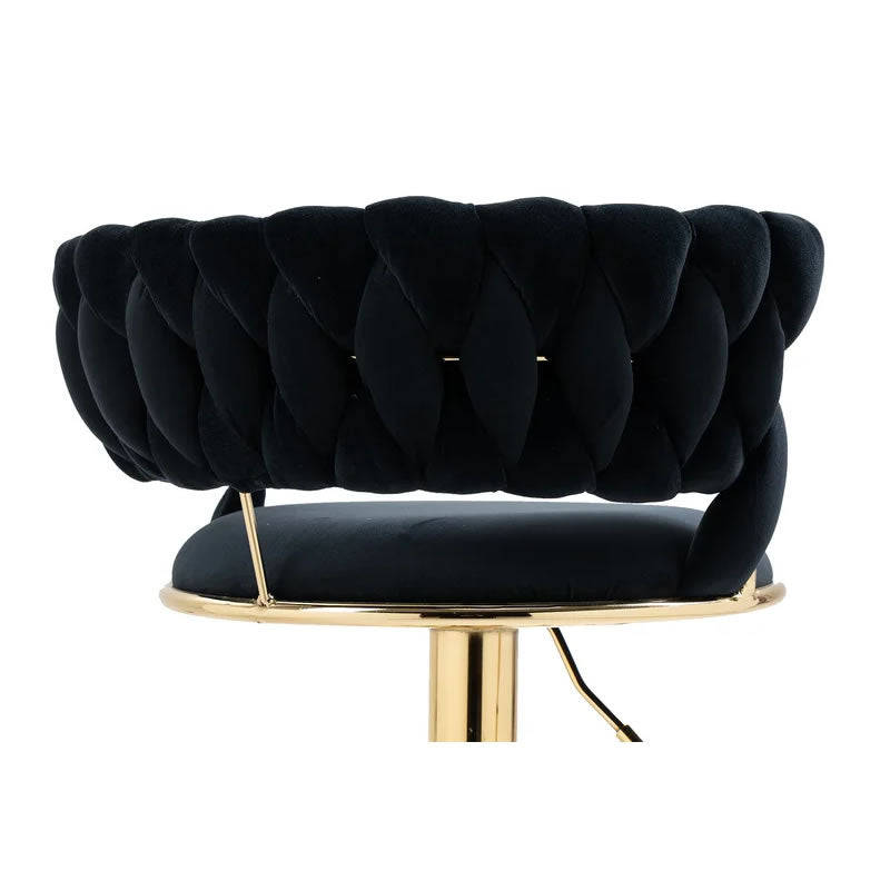 Velvet Swivel Luxury Bar Stool HZ882 BLACK FURNITURE