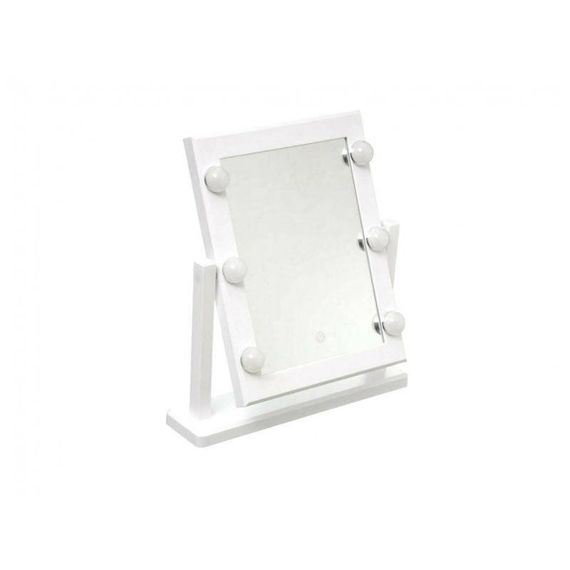 Single Sided Square Shaped Cosmetic Vanity Mirror with 6 Bulbs-C46-8-476