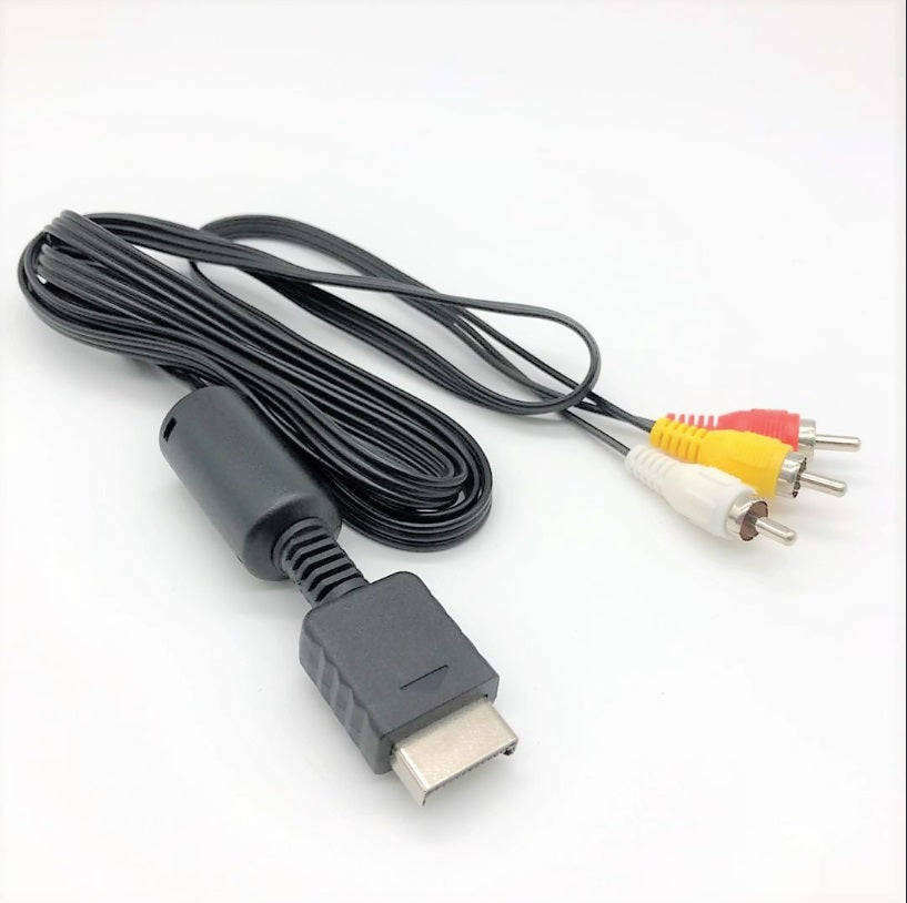 PlayStation 2 PS2 PS3 Av RCA Cable - 1.8 Meter - Black
