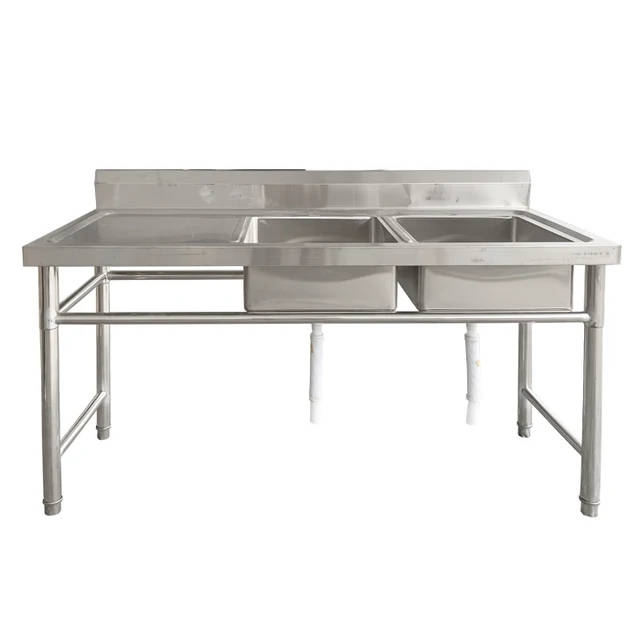 Double Bowl Sink - 1700mm x 650mm  x 900mm High - LHS Work Area