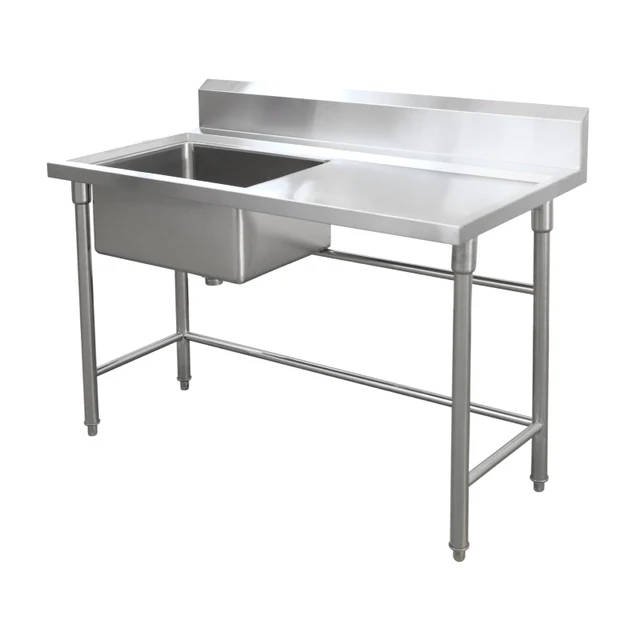 Single Bowl Prep Sink - 1700mm x 700mm x 900mm High  - RHS Work Area