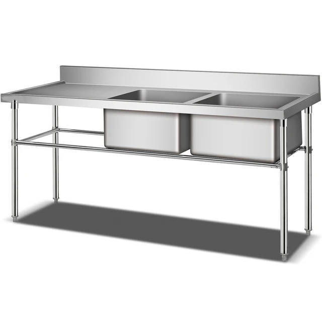 Double Bowl Sink - 1700mm x 650mm  x 900mm High - LHS Work Area