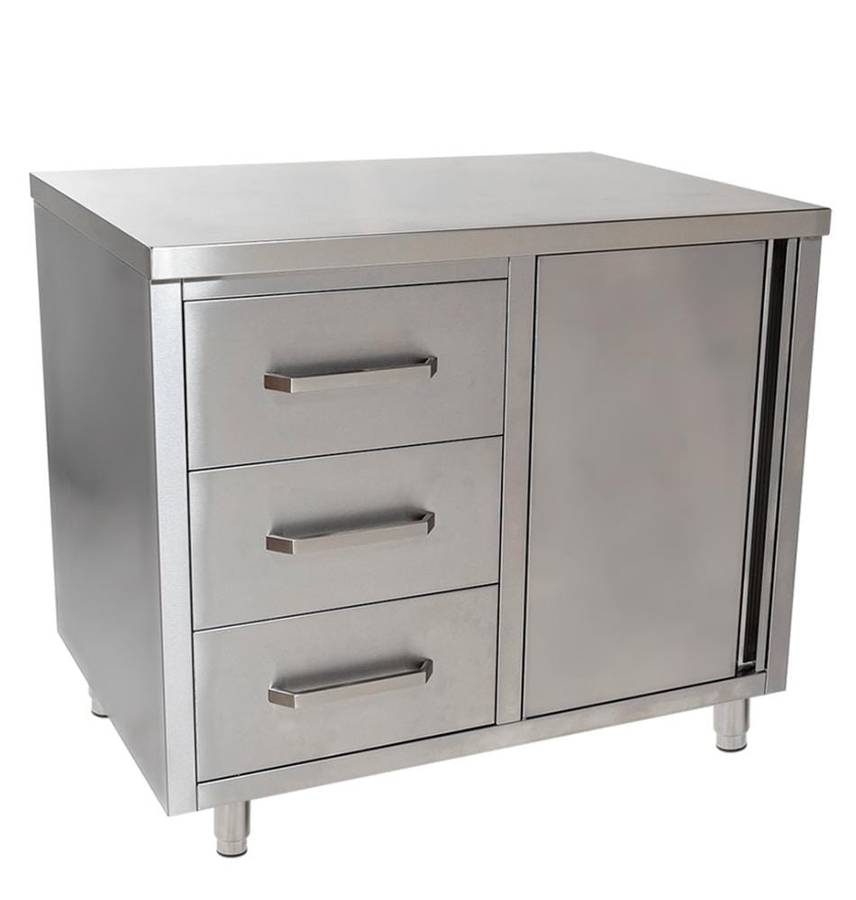 Stainless Steel Service Counter With Drawers - 1200mm x 700mm x 900mmH