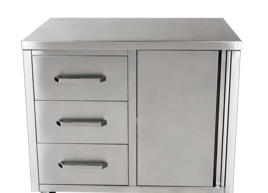 Stainless Steel Service Counter With Drawers - 1200mm x 700mm x 900mmH