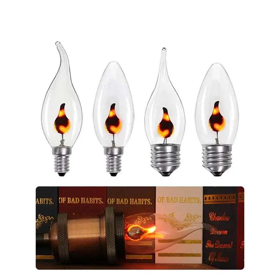 LED Vintage Edison Candle Light Retro Bulb - Flickering Flame Effect