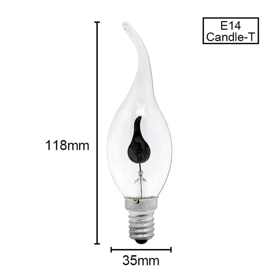 LED Vintage Edison Candle Light Retro Bulb - Flickering Flame Effect