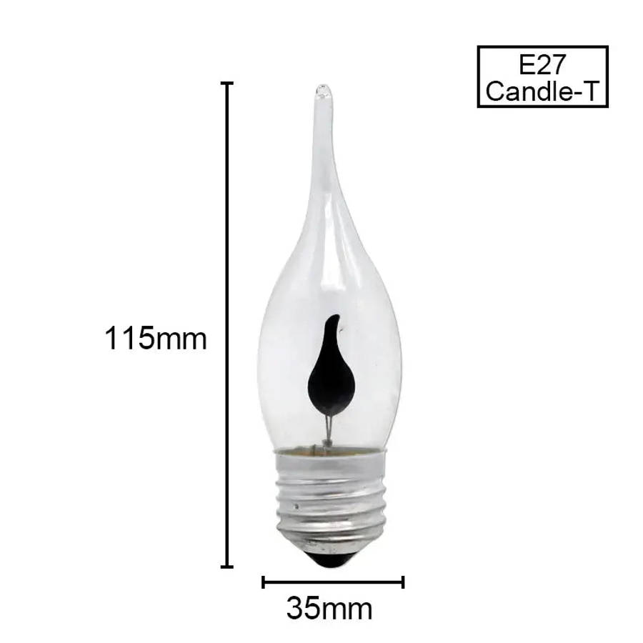 LED Vintage Edison Candle Light Retro Bulb - Flickering Flame Effect