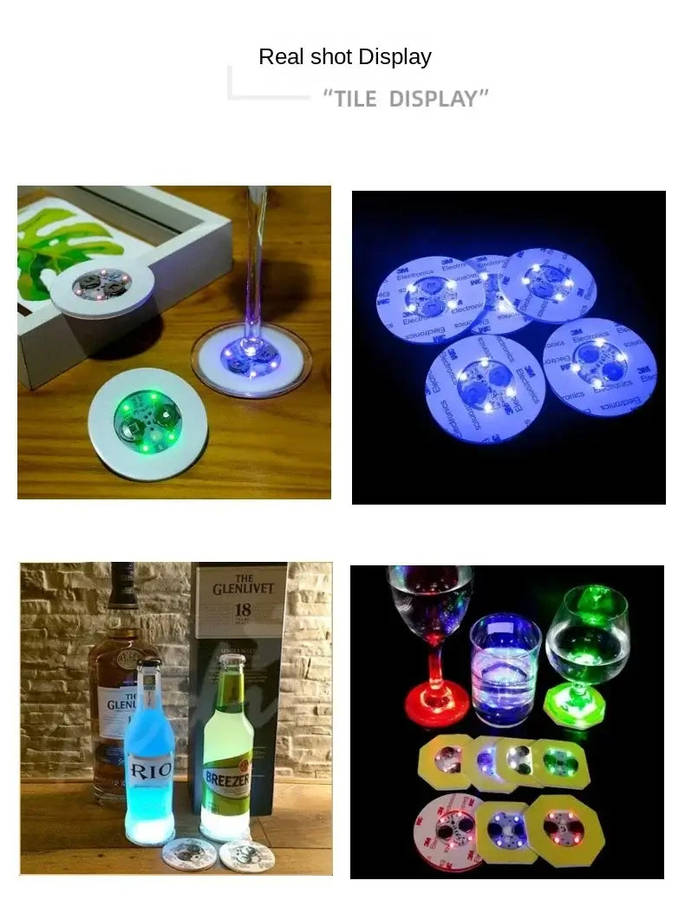 LED Coaster Lights / Wine Bottle Base Stickers