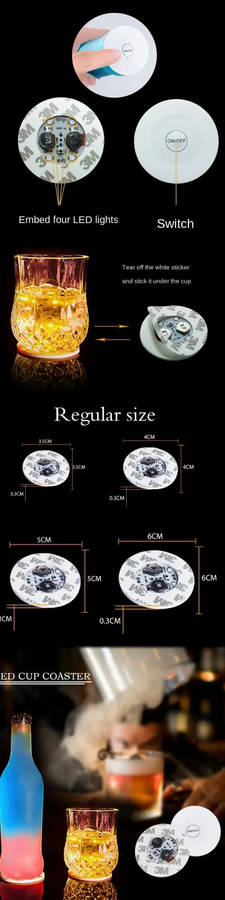 LED Coaster Lights / Wine Bottle Base Stickers