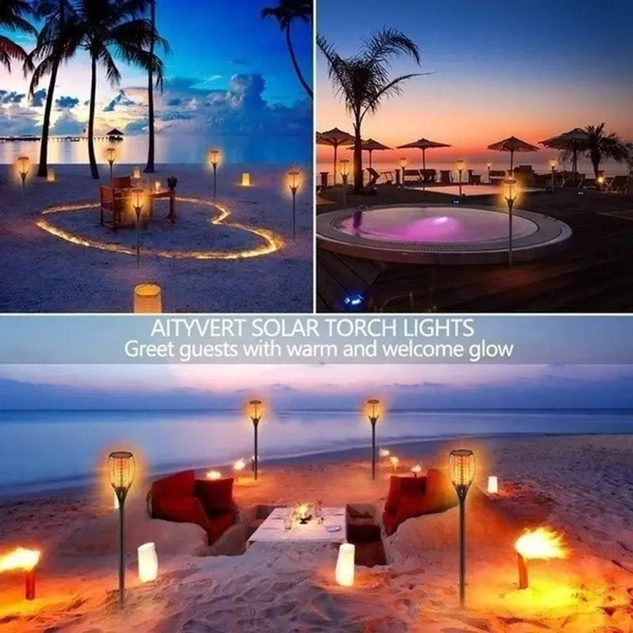 LED Solar Flame Flickering Torch