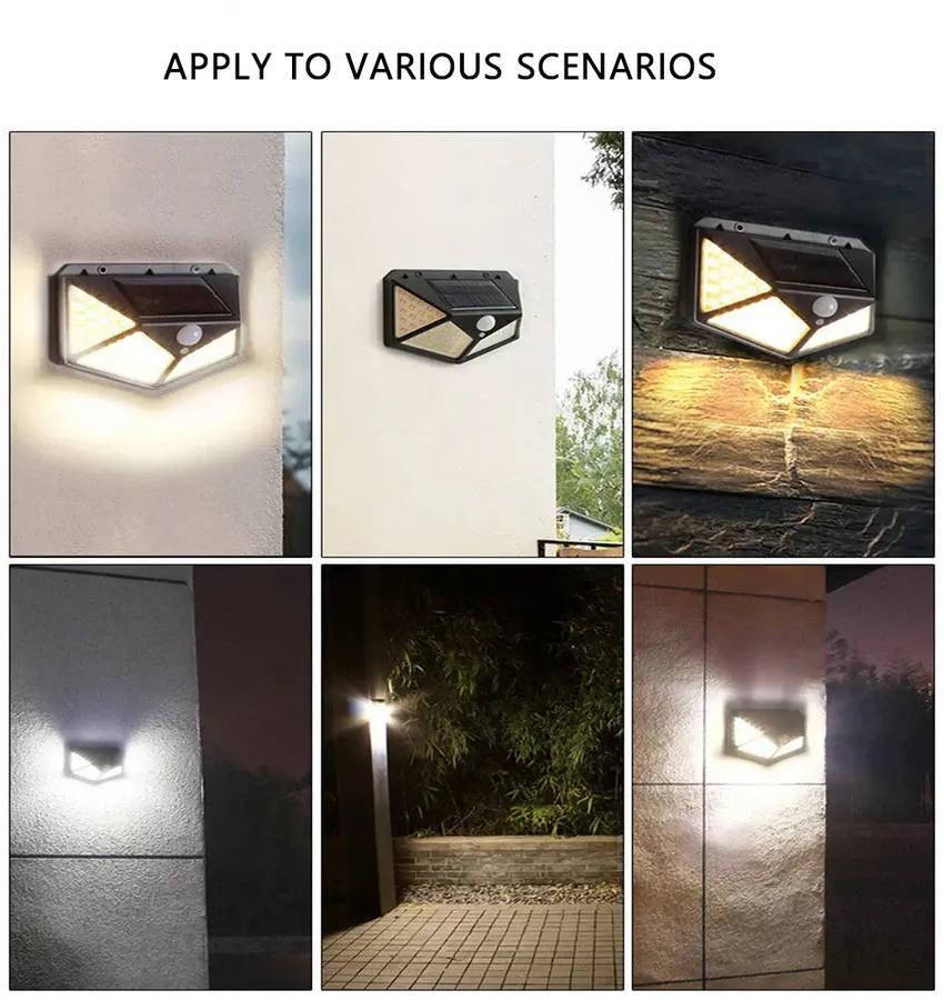 PIR Motion Sensor Solar Powered Security Light - 100 LED