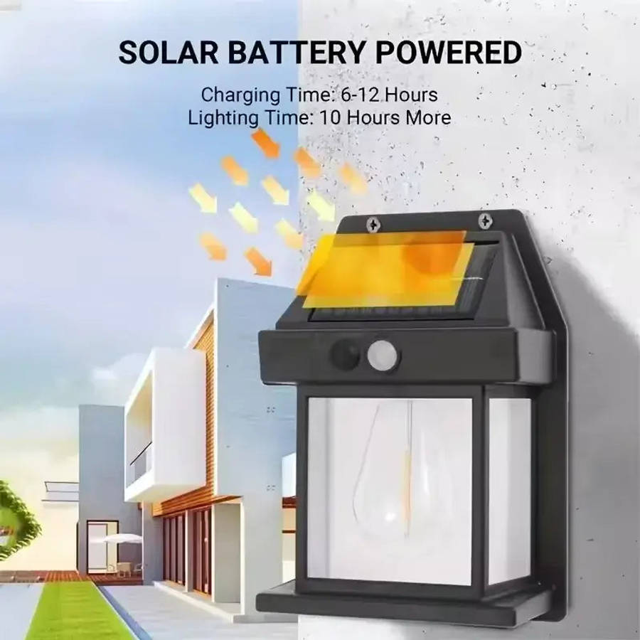 PIR Motion Sensor Solar Powered Wall Lantern